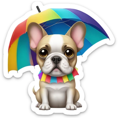 French bulldog with umbrella sticker