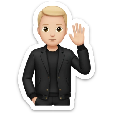 No head Body Wearing Jacket And Black Pants And One Hand In Jacket Pocket  sticker