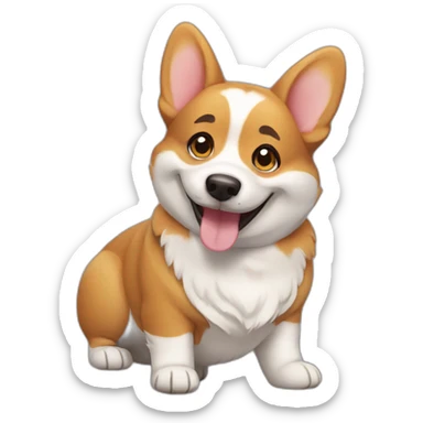 happy corgi sticker