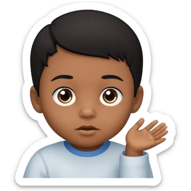 Baby boy with black hair and brown skin and black eyes sticker