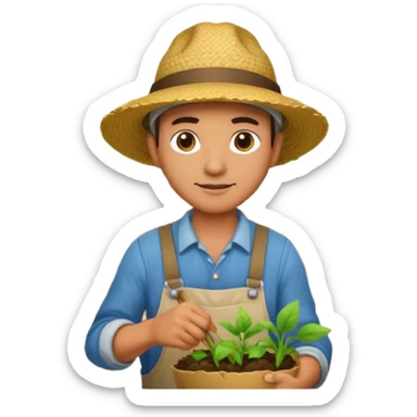 farmer cultivating a field sticker