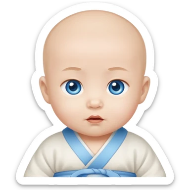 Wasian baby with blue eyes sticker