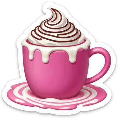 Cioccolata calda rosa aesthetic senza faccia sticker