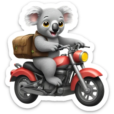 Koala on a motorcycle  sticker