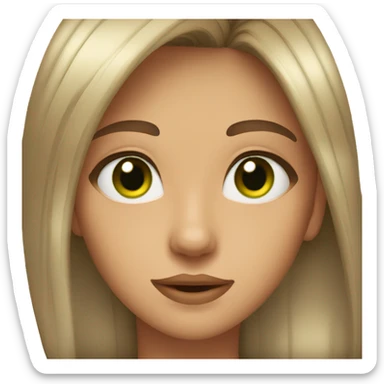 13 year old with long brown hair green eyes big lips and tanned sticker