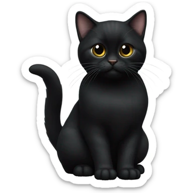 Black munchkin cat sticker