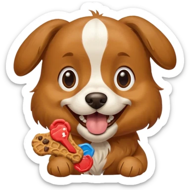 dog eating dog treat sticker