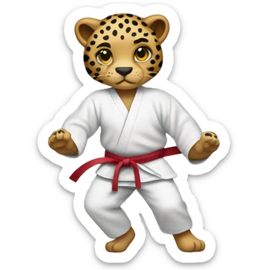 leopard judoka sticker