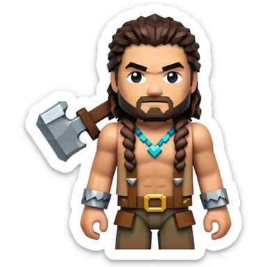 Jason Momoa as a Minecraft character sticker