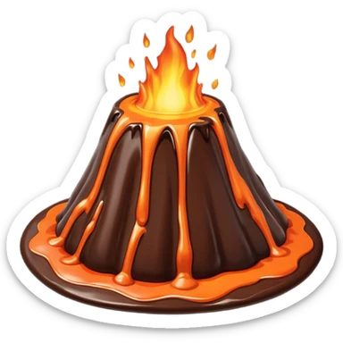 Volcano Experiment instead fire chocolate is coming out  sticker