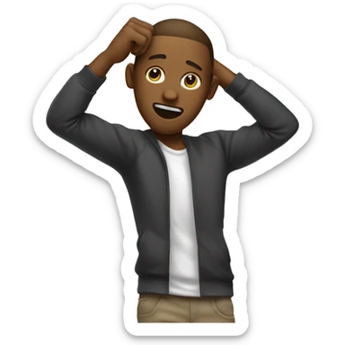 A person dabbing with the face to the elbow joint and his hand going the other direction  sticker