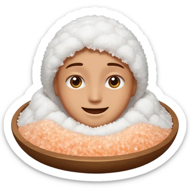 very happy face with pile of salt sticker