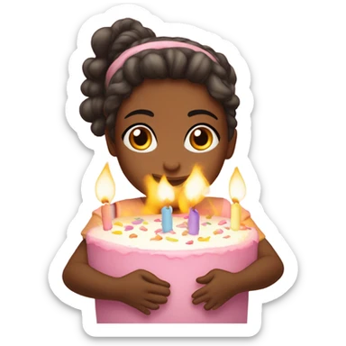Niña soplando velas de cumpleaños sticker