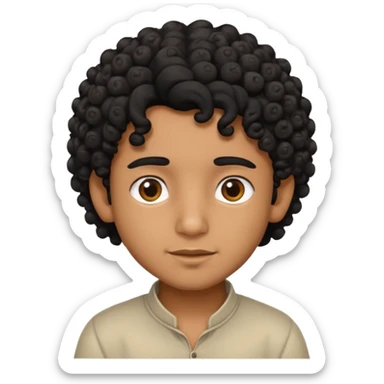 Indian boy with curly hair sticker