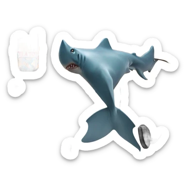 Shark playing call of duty  sticker