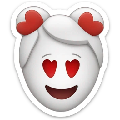 Corazón de un lado rojo y de otro blanco  sticker