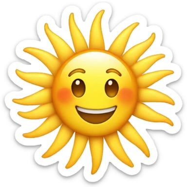 Emoji with sun eyes, smiling face. sticker