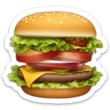 Un hamburger rose sticker
