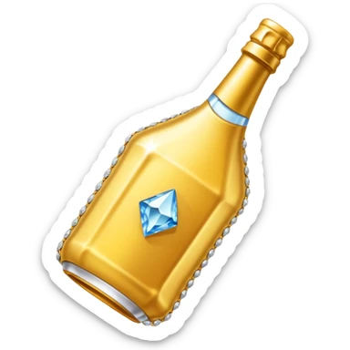 Biberón dorado con diamantes 🍼con ese biberón sticker