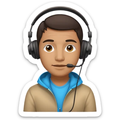 streamer wearing headphones sticker