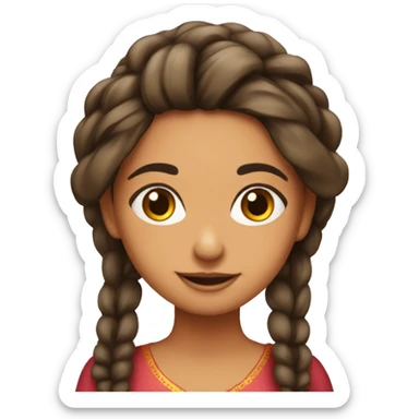 a punjabi girl with a bow on her hair  sticker