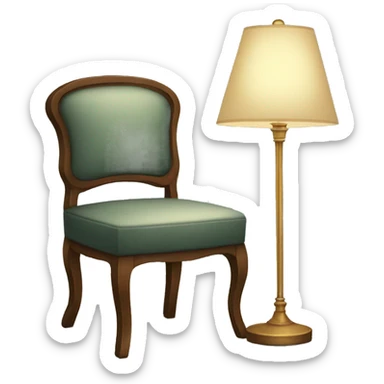 a chair with a lamp attached to the top sticker