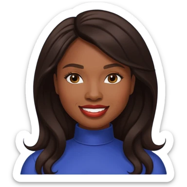 Jennifer Hudson with long dark brown hair sticker