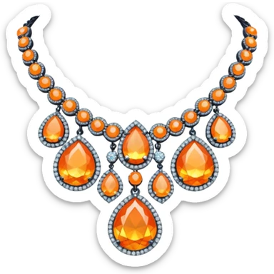 fantasy-magic-orange-necklace-diamonds sticker