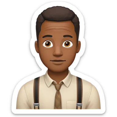 Black weather man with suspenders  sticker