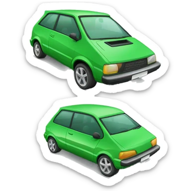 Green Car hatchback sticker