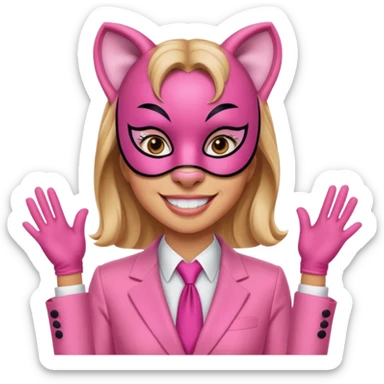 Woman dressed as pink panther sticker