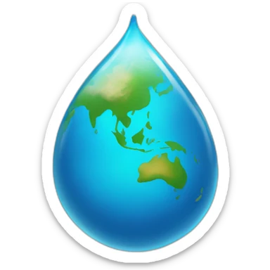 THE WORLD IN THE SHAPE OF A WATER DROP sticker