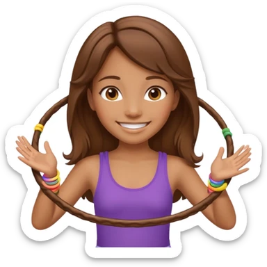 girl with 2 hula hoops sticker