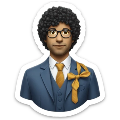 Richard Ayoade buying a necktie sticker