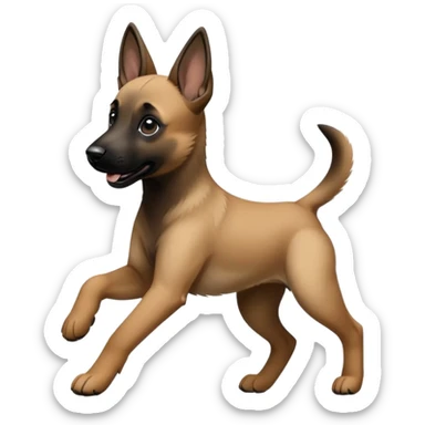 Malinoi puppy runs after adult malinoi sticker