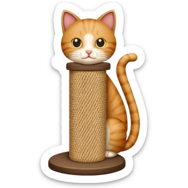Cat scratch post sticker