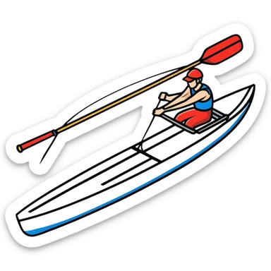 professional Olympic rowing boat, top view sticker
