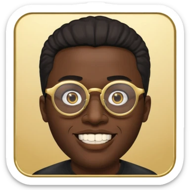 Black man with gold teeth and black glasses sticker