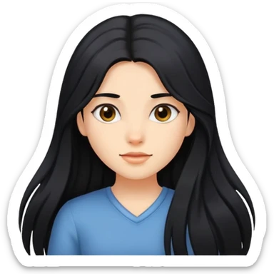 Chica pelinegra largo  sticker