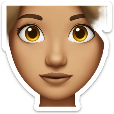 girl pretty long brown hair winged eyeliner sticker