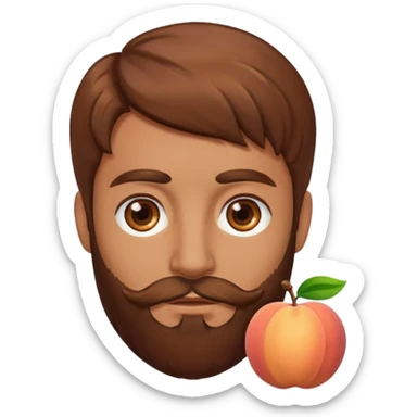 Créer emoji de un homme derrière une pêche avec un lit homme brun avec une barbe  sticker