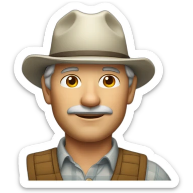 Mature and stable middle-aged handsome apple farmer sticker