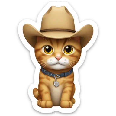 Cat with cowboy hat and boots sticker
