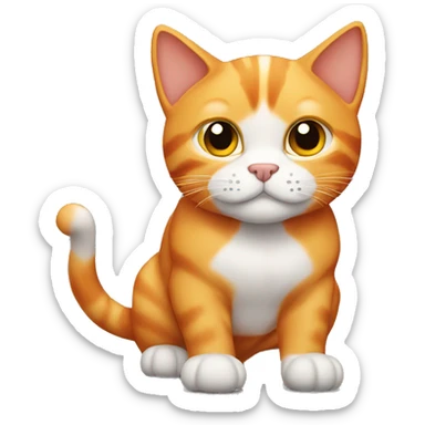 Orange tabby cat with muscles sticker