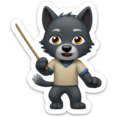 darkwolf with autism playing shindo sticker