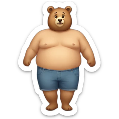 obese gay bear man sticker