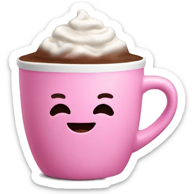 Hot chocolate in a pink mug sticker