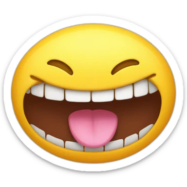 the emoji 😀 with a giant mouth sticker