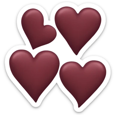burgundy red heart sticker
