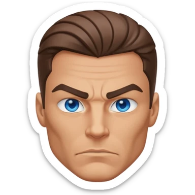 Male superhero head sticker